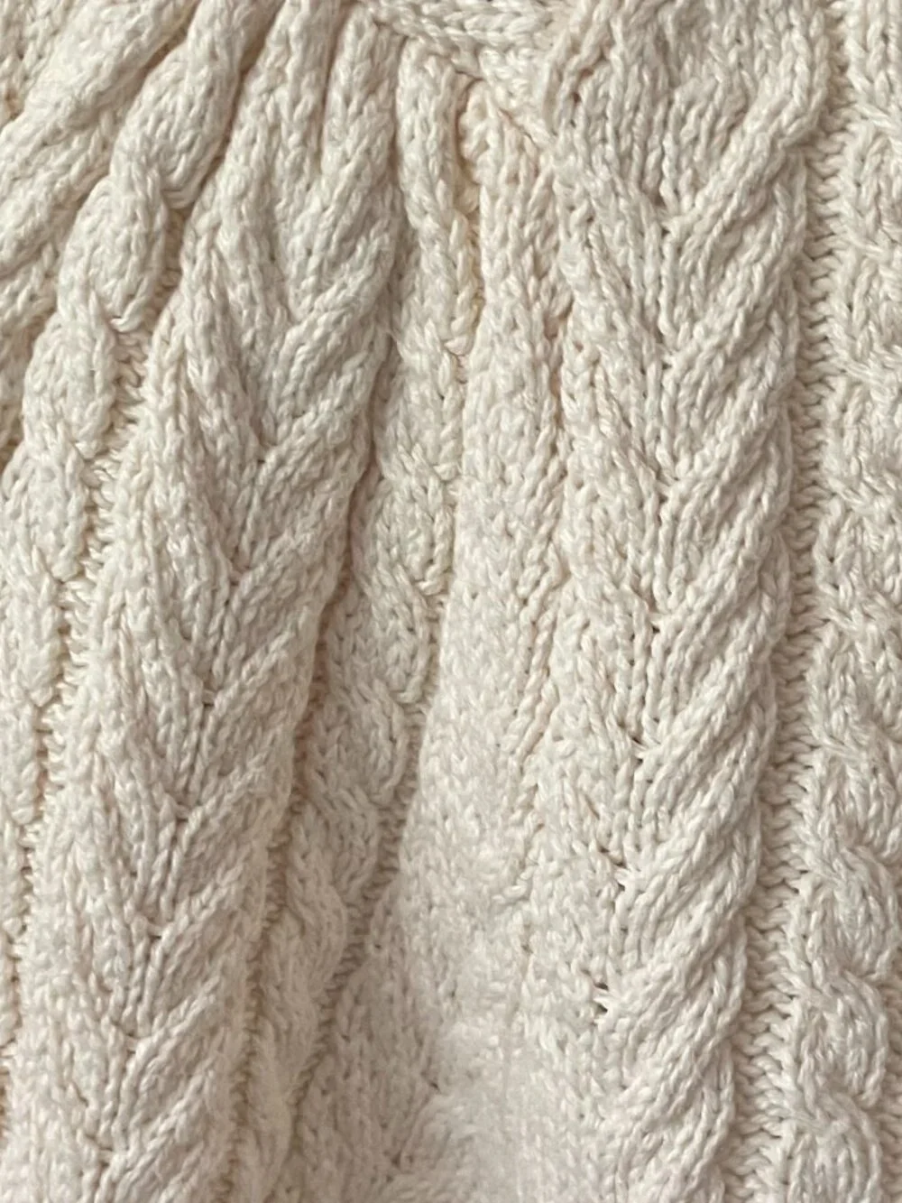 Size Small J. Crew Cable-knit Crewneck Sweater, Cream - Picture 5 of 6